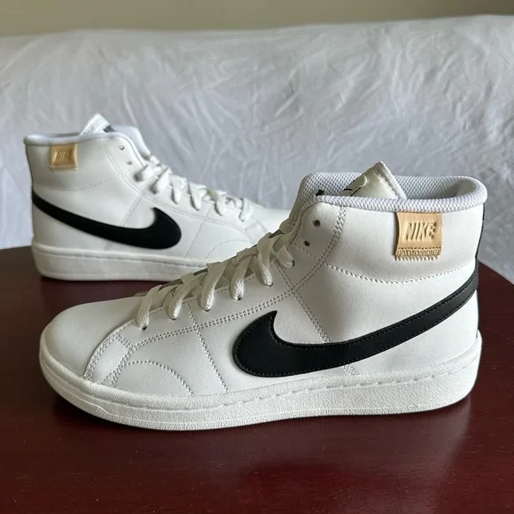 Nike Court Royal 2 size 8 White and Black mid-Top Sneakers Classic Design - Picture 2 of 9